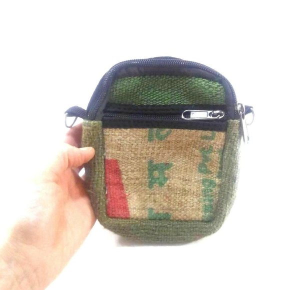 Jute Bag Hippie Shoulder Crossbody Waist Pouch - Picture 2 of 9